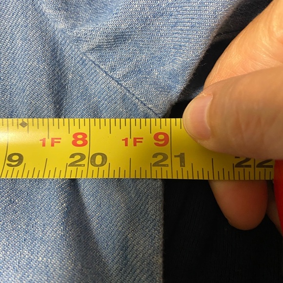 OLD NAVY Long Sleeve Split Neck Lightweight Denim Top - SIZE S - EUC - Picture 5 of 9